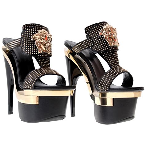 versace studded heels|versace platform heels.